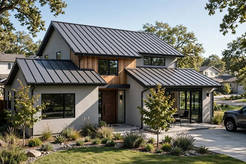 Oklahoma home with a standing-seam metal roof