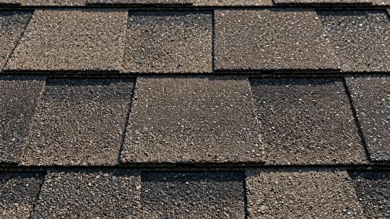 Close-up texture of architectural asphalt shingles